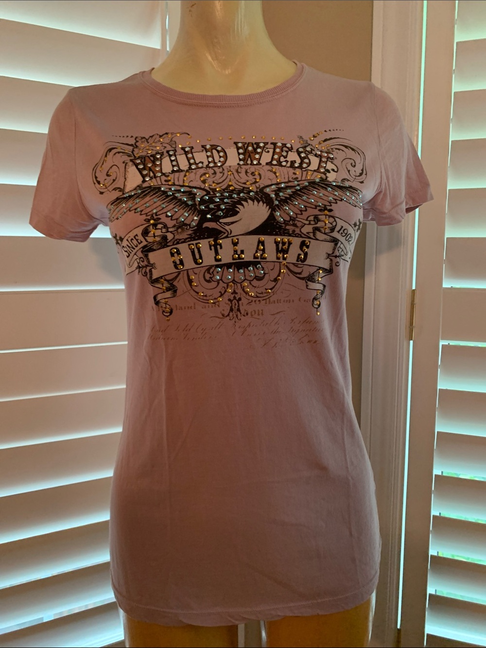 Skinny Minnie Pink Wild West Outlaws Graphic Tee